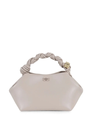 GANNI small Bou braided-handle tote bag - Grey