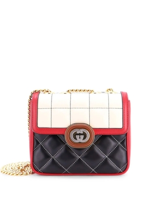 Gucci Pre-Owned Deco Chain Flap Bag Mixed Matelasse Leather Mini crossbody bag - Black
