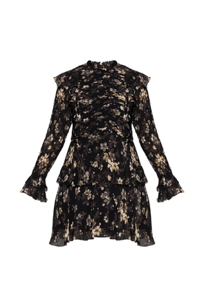 AllSaints Portia ruffled floral-pattern mini dress - Black