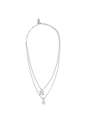 Off-White Arrows faux-pearl necklace - Silver