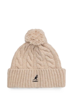 Kangol pompom cable-knit beanie hat - Neutrals