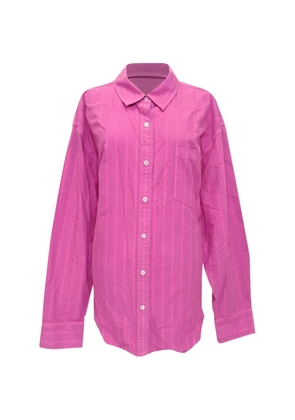 Pre-Owned Alexander Wang Frayed-edge vertical-stripe shirt - Pink
