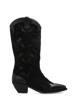 AllSaints Dolly flame-appliqué boots - Black
