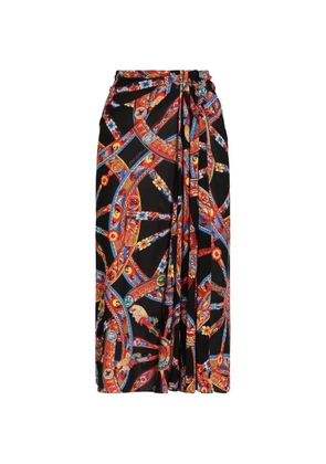 Dolce & Gabbana Carretto-print viscose jersey skirt - Black