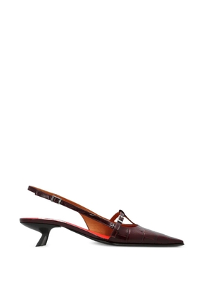 Marni Katty croc-effect leather pumps - Red