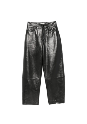 SANDRO leather wide-leg trousers - Black