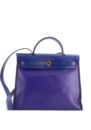 Hermès Pre-Owned Herbag Zip Berline Vache Canvas and Leather 31 shoulder bag - Blue