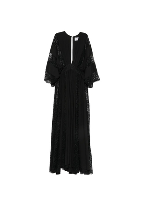 ALESSANDRO LEGORA lace-panelled V-neck maxi dress - Black