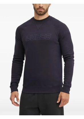 GUESS USA logo-embossed raglan-sleeve sweater - Blue