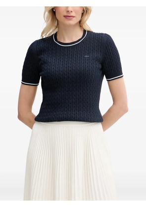Lacoste cable-knit short-sleeve sweater - Blue