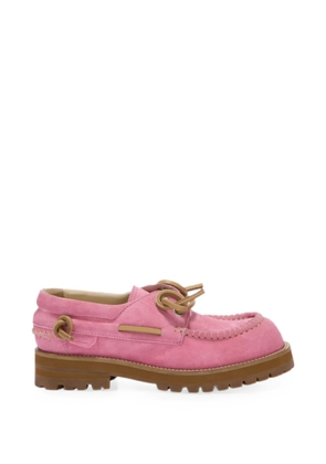 Moschino lace-up lug-sole loafers - Pink