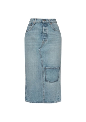 MM6 Maison Margiela patch-pocket rear-slit midi skirt - Blue