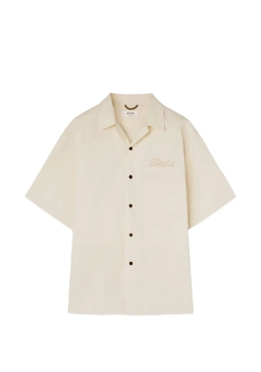 RETORI embroidered bowling shirt - Neutrals