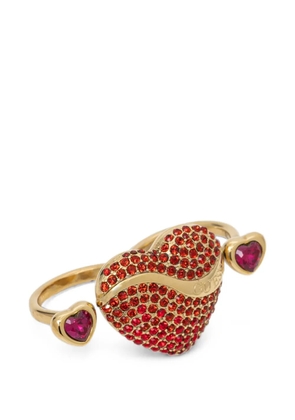 GUESS USA crystal-embellished heart-motif ring - Gold