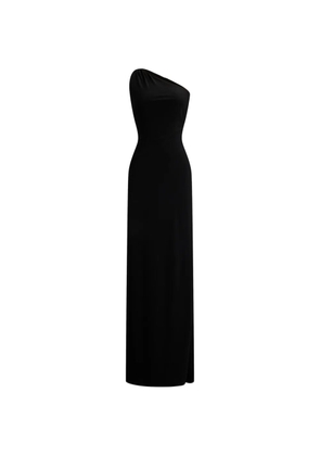 Lauren Ralph Lauren one-shoulder pleated maxi gown - Black