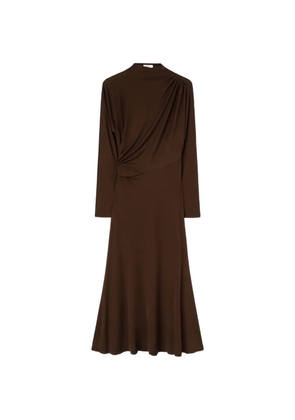 RETORI draped mock-neck maxi dress - Brown