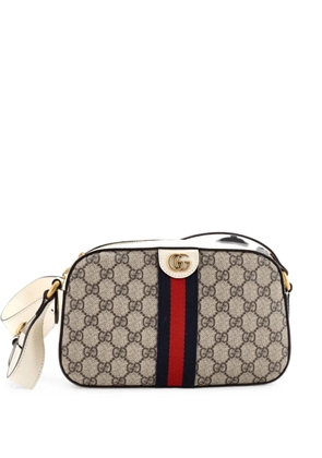 Gucci Pre-Owned Ophidia Camera Shoulder Bag GG Coated Canvas with Leather Small crossbody bag - Brown
