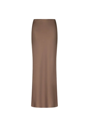 LouLou de Saison Eli silk-twill A-line maxi skirt - Brown