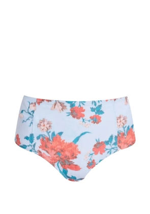 ERDEM floral-print high-rise bikini bottoms - Blue