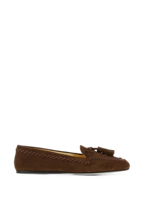 Prada whipstitch-trim loafers - Brown
