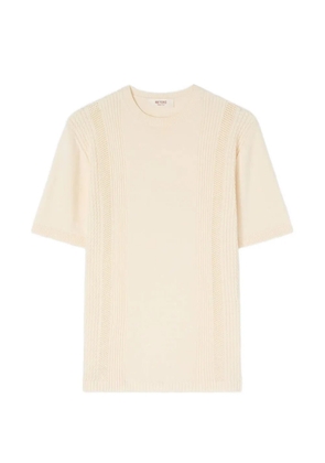 RETORI mixed-stitch knit T-shirt - Neutrals