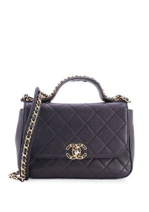 CHANEL Pre-Owned Chain Infinity Top Handle Bag Quilted Lambskin Small shoulder bag - Black