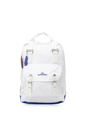Doughnut large buckle-strap backpack - White