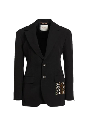 RETORI embroidered single-breasted virgin-wool blazer - Black
