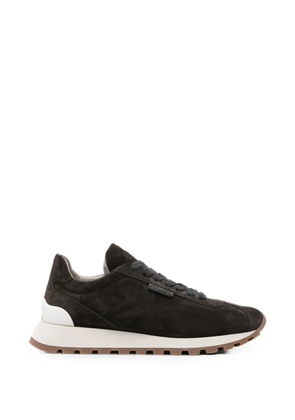 Brunello Cucinelli Monili-detail suede sneakers - Brown