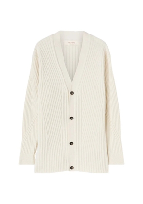 RETORI ribbed-knit V-neck cardigan - White