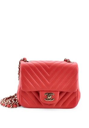 CHANEL Pre-Owned Square Classic Single Flap Bag Chevron Lambskin Mini crossbody bag - Pink