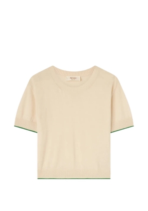 RETORI stripe-trim knitted T-shirt - Neutrals
