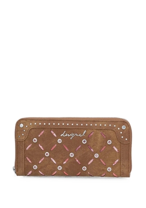 Desigual stud-embellished wallet - Brown