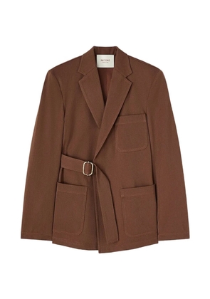 RETORI belted denim-effect jacket - Brown