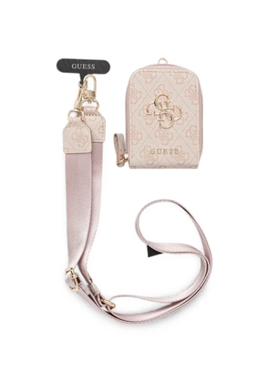 GUESS USA monogram-print zipped case strap - Pink