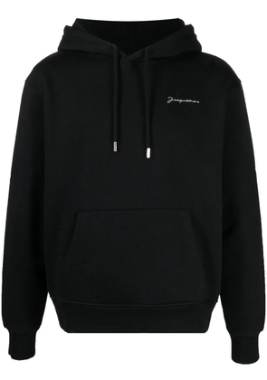 Jacquemus logo-embroidered hoodie - Black