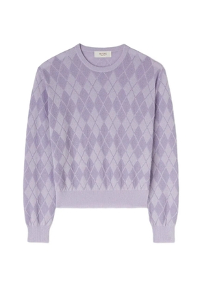 RETORI argyle-jacquard sweater - Purple
