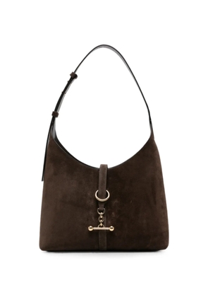 Strathberry bar-detail suede shoulder bag - Brown