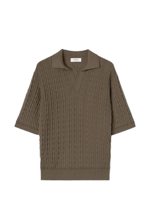 RETORI micro-argyle superfine-cotton T-shirt - Green