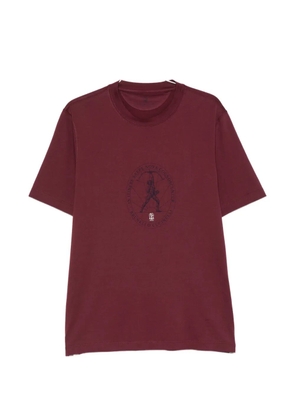 Brunello Cucinelli logo-print crew-neck T-shirt - Red