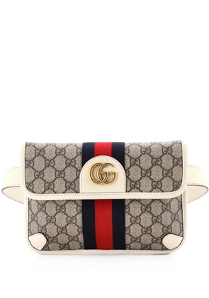 Gucci Pre-Owned Ophidia Flap GG Coated Canvas with Leather belt bag - Brown