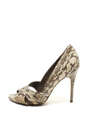 Tory Burch Amira Roccia snakeskin-effect open-toe pumps - Neutrals