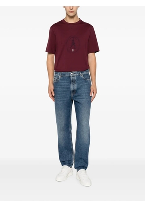 Brunello Cucinelli logo-print crew-neck T-shirt - Red