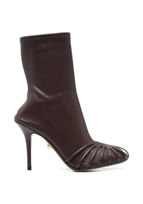 Alevì Karen cage-detail stiletto-heel boots - Red