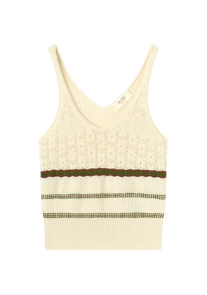 RETORI mix-stitch knit cotton top - Neutrals