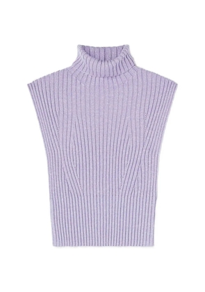 RETORI rib-knit open-back cashmere tank top - Purple