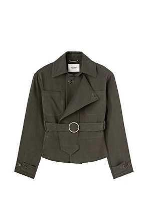 RETORI belted cropped trench coat - Green