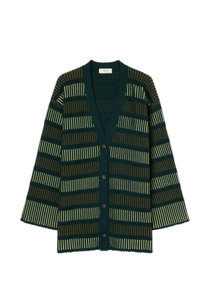 RETORI jacquard-knit V-neck cardigan - Green