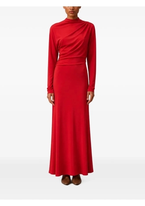 RETORI draped mock-neck maxi dress - Red
