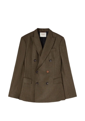 RETORI double-breasted peak-lapel wool blazer - Green